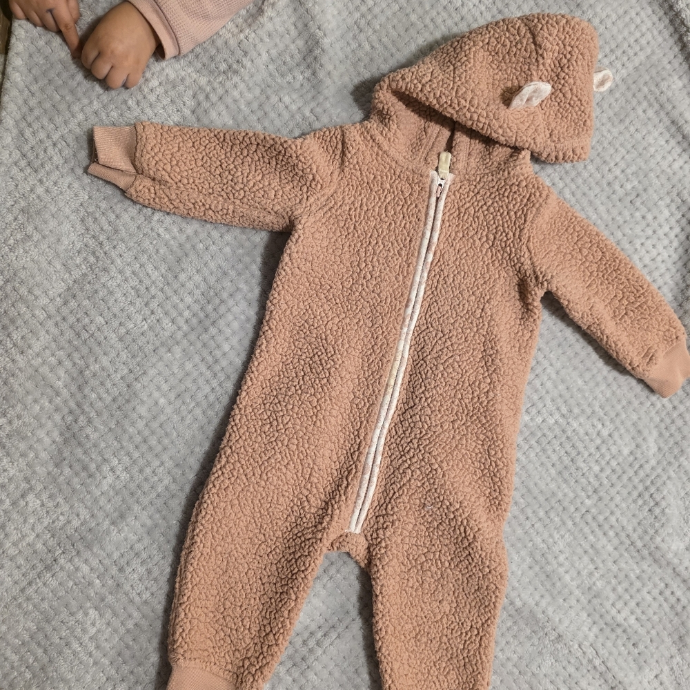 Cozy Pink Fleece Baby Onesie